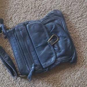 Braciano grayish black crossbody bag with adjustable straps